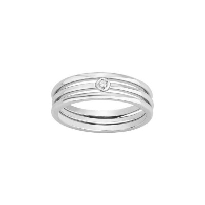 Bague La Garçonne en argent et diamant 0.015ct