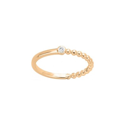 Bague La Garçonne en plaqué or et diamant 0.015ct