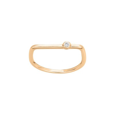 Bague La Garçonne en plaqué or et diamant 0.015ct