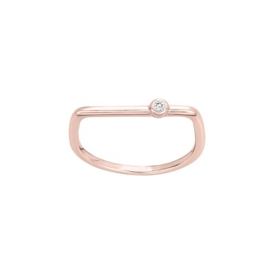 Bague La Garçonne en plaqué or rose et diamant 0.015ct