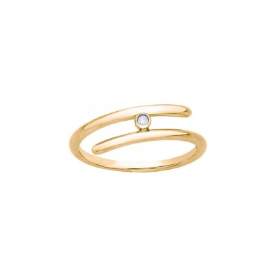 Bague La Garçonne en plaqué or et diamant 0.015ct