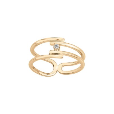 Bague La Garçonne en plaqué or et diamant