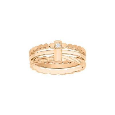 Bague La Garçonne en plaqué or et diamant 0.015ct