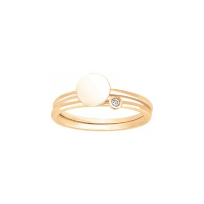 Bague La Garçonne en plaqué or et diamant 0.015ct