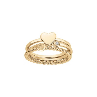 Bague La Garçonne en plaqué or et diamant 0.015ct