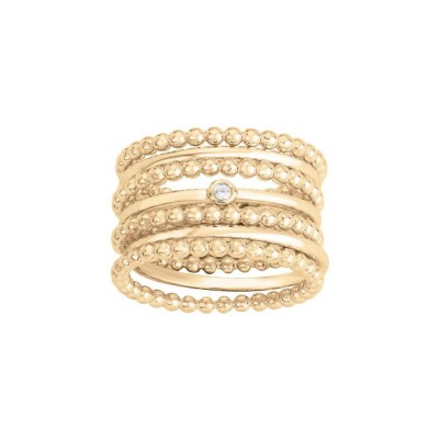 Bague La Garçonne en plaqué or et diamant 0.015ct