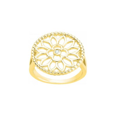 Bague La Garçonne en plaqué or et diamant 0.015ct
