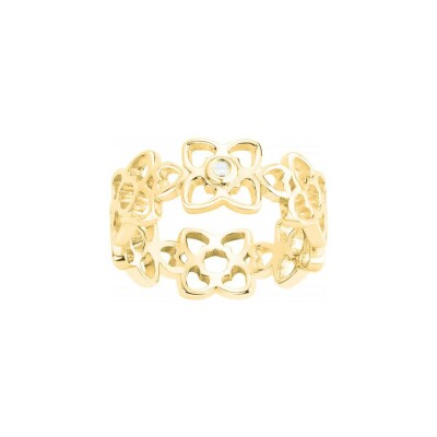 Bague La Garçonne en plaqué or et diamant 0.015ct