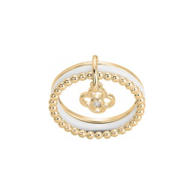 Bague La Garçonne en plaqué or et diamant 0.015ct
