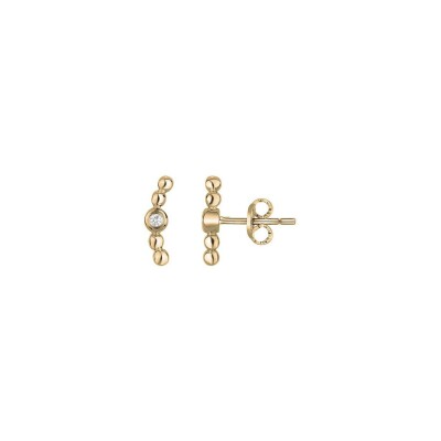 Boucles d'oreilles La Garçonne en plaqué or et diamant