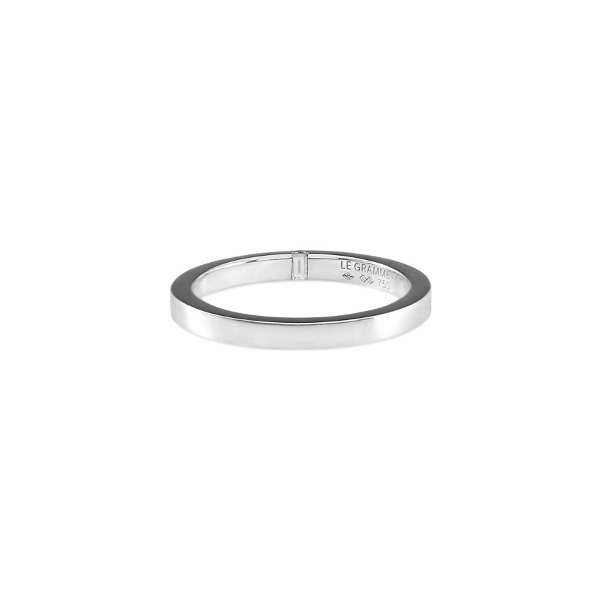 le gramme wedding ring, polished white gold, 5 grams