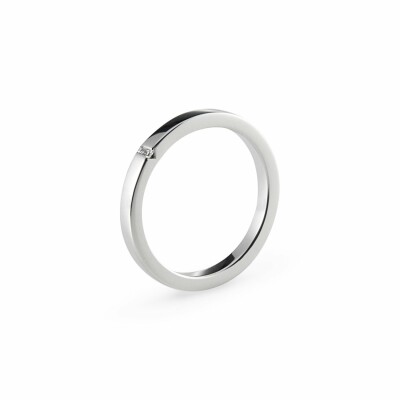 le gramme wedding ring, polished white gold, 5 grams