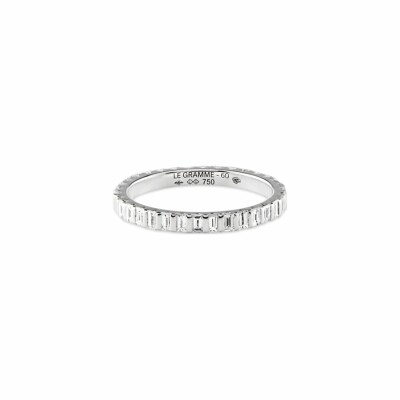 le gramme wedding ring, polished white gold, 3 grams