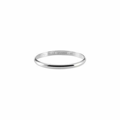 le gramme wedding ring, polished white gold, 1 gram