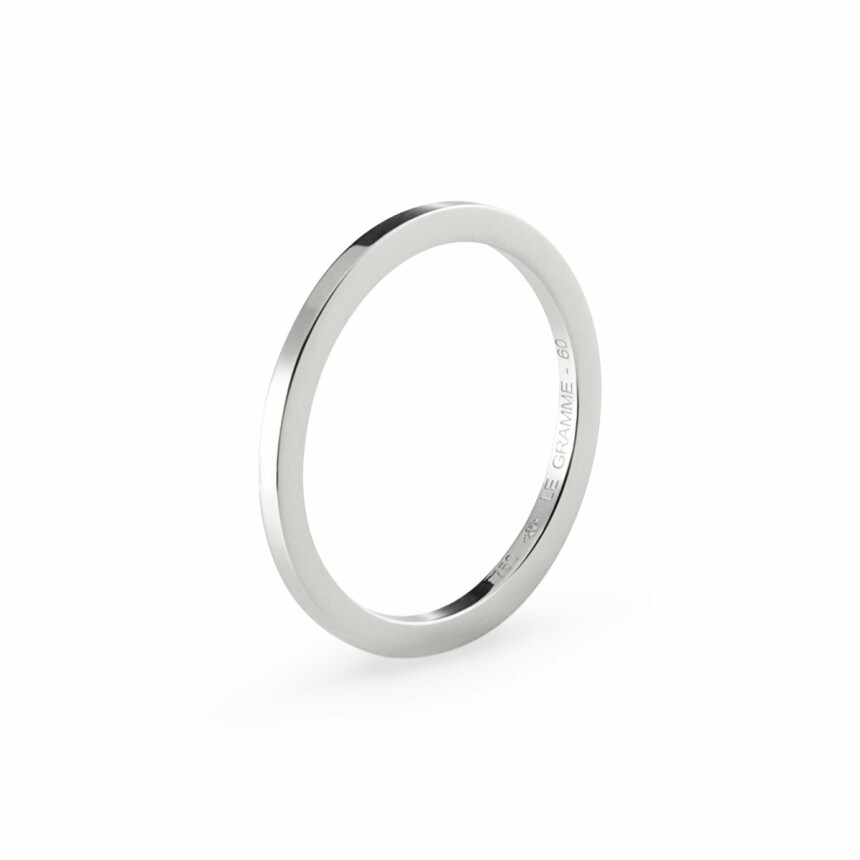 le gramme wedding ring, polished white gold, 2 grams
