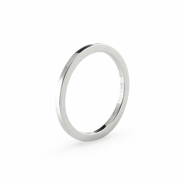 le gramme ribbon 1.4mm wedding ring, polished white gold, 3 grams