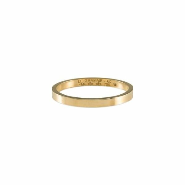 le gramme ribbon 1.4mm wedding ring, brushed yellow gold, 3 grams
