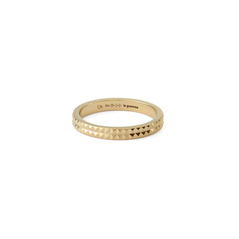 le gramme Guilloché wedding ring, yellow gold, 4 grams