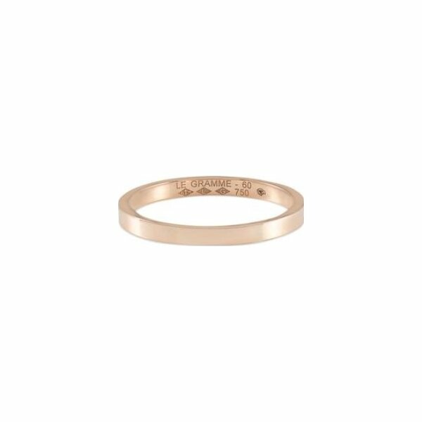 le gramme ribbon 1.4mm wedding ring, brushed red gold, 3 grams