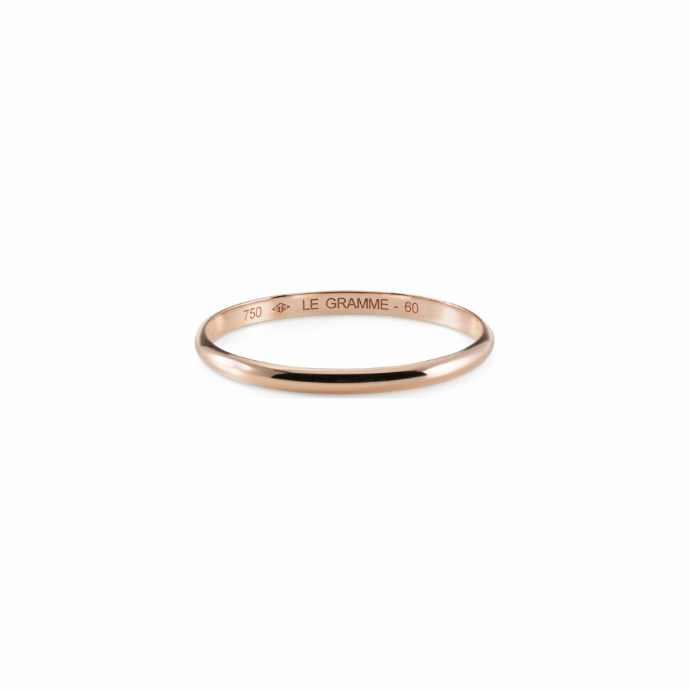 le gramme wedding ring, polished rose gold, 1 gram