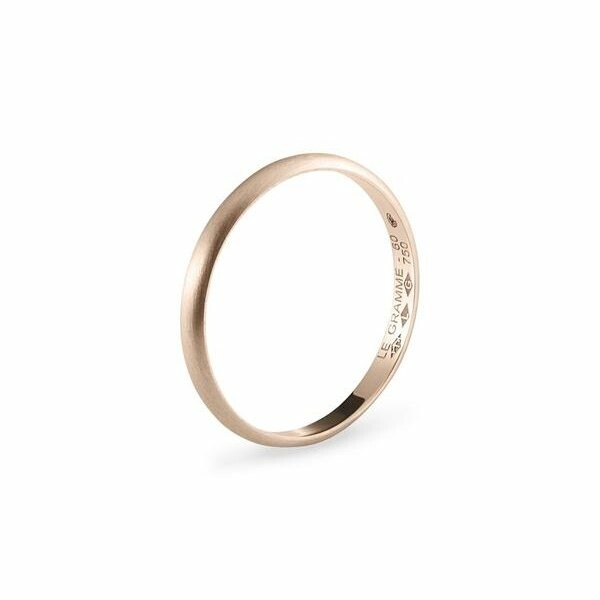 le gramme half-round wedding ring, polished red gold, 2 grams
