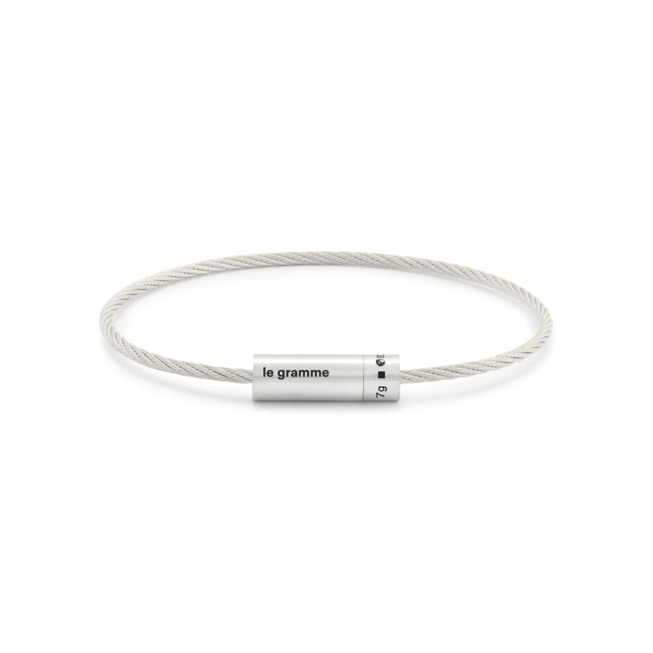 Bracelet le gramme Câble en argent brossé, 7 grammes