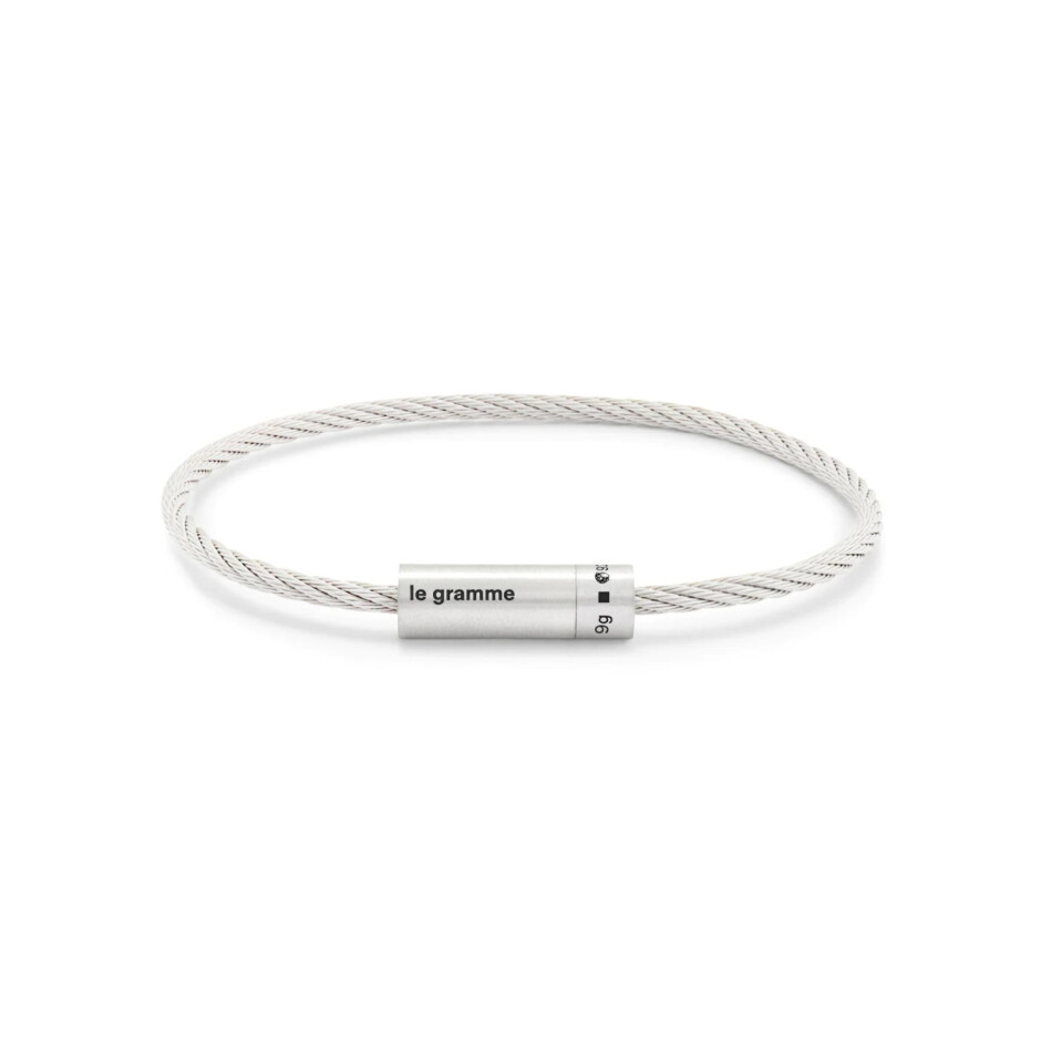 Bracelet le gramme Câble en argent brossé, 9 grammes