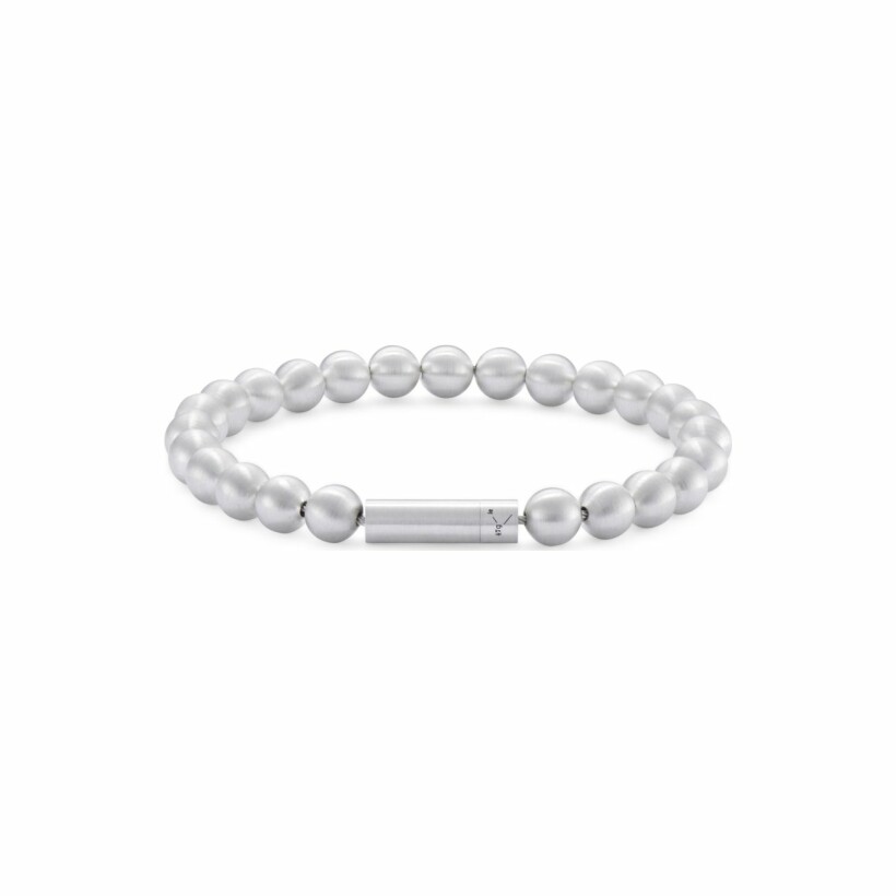le gramme beads bracelet, brushed silver, 47 grams