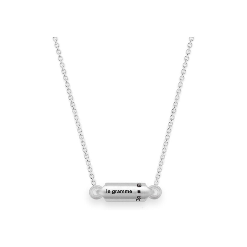 le gramme segment pendant necklace, brushed silver, 3 grams