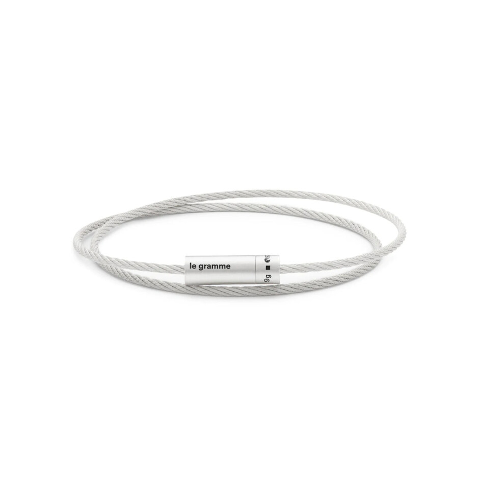 Bracelet le gramme Câble en argent brossé, 9 grammes