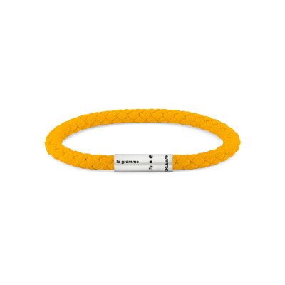 Bracelet le gramme Câble Nato orange en argent brossé, 7 grammes