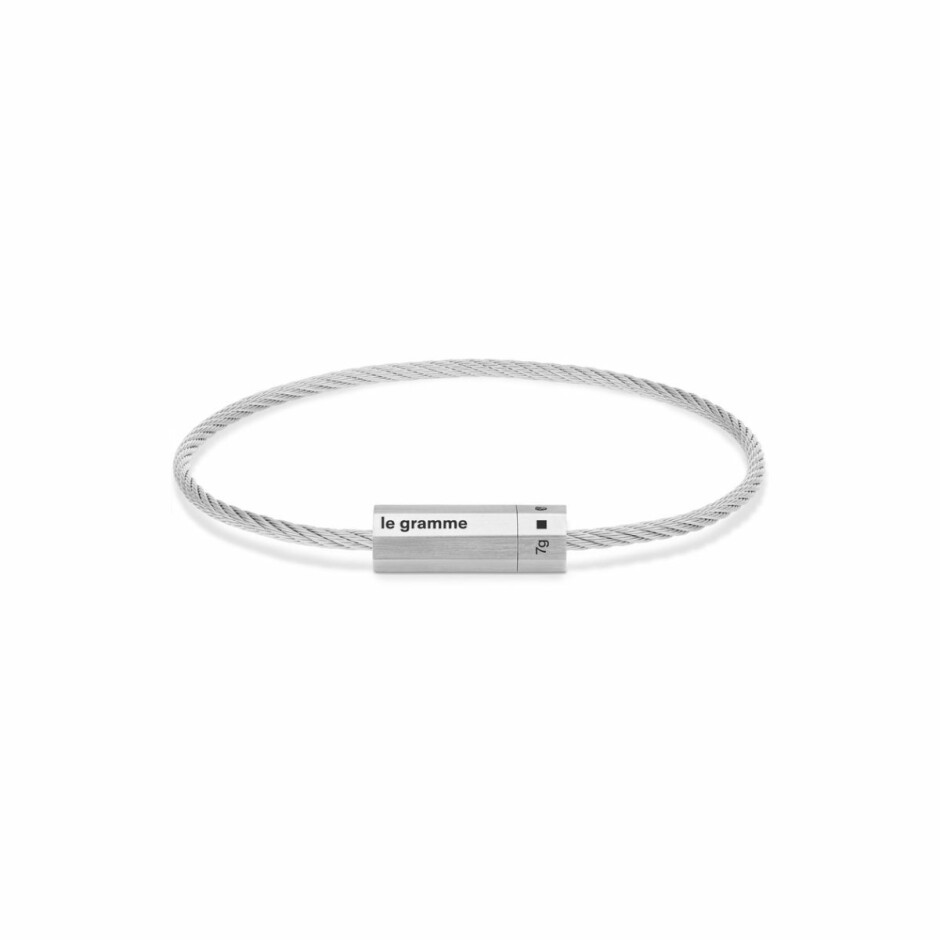 Bracelet le gramme câble octogone en argent brossé, 7 grammes