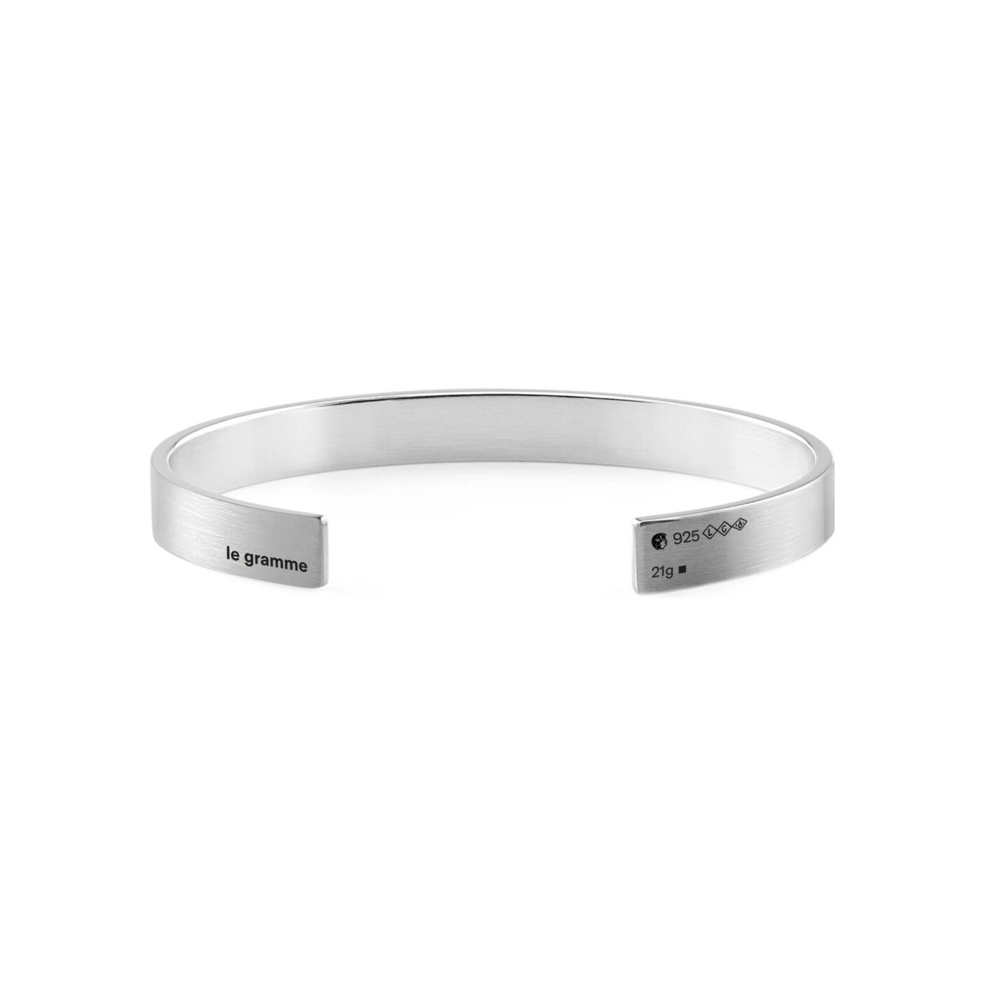 Bracelet le gramme Ruban en argent lisse brossé, 21 grammes