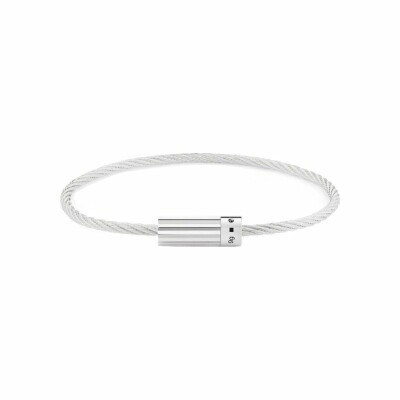 Bracelet le gramme Câble guilloché horizontal en argent poli, 9 grammes