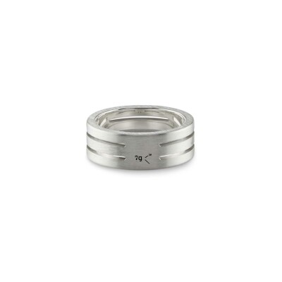 Bague le gramme Ruban en argent brossé , 7 grammes