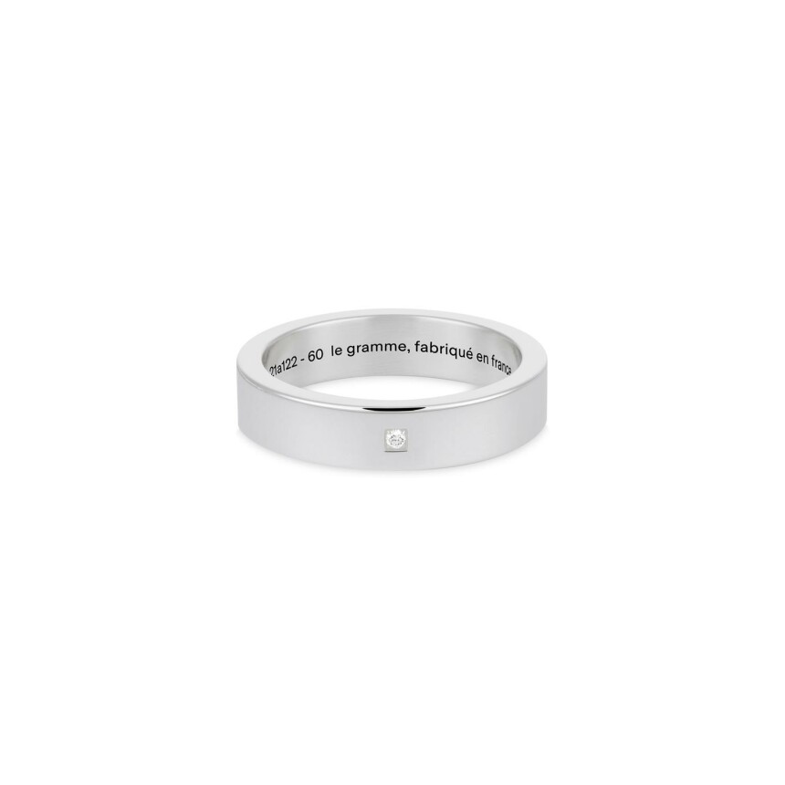 le gramme ribbon ring polished silver and diamond, 7 grams
