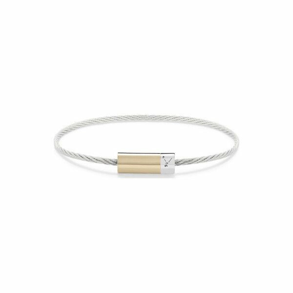 le gramme cable bracelet, polished silver and yellow gold, 7 grams