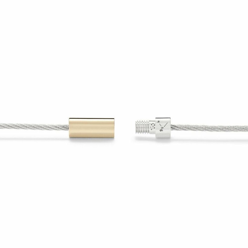 le gramme cable bracelet, polished silver and yellow gold, 7 grams