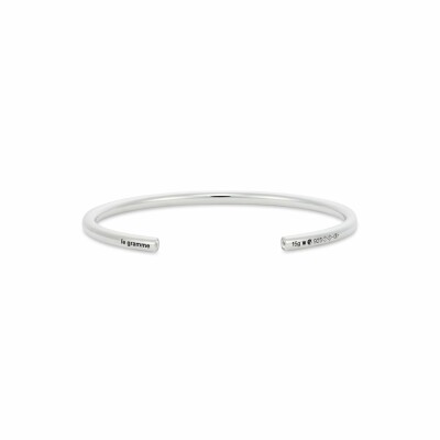 Bracelet le gramme Jonc en argent poli et 2 diamants, 15 grammes