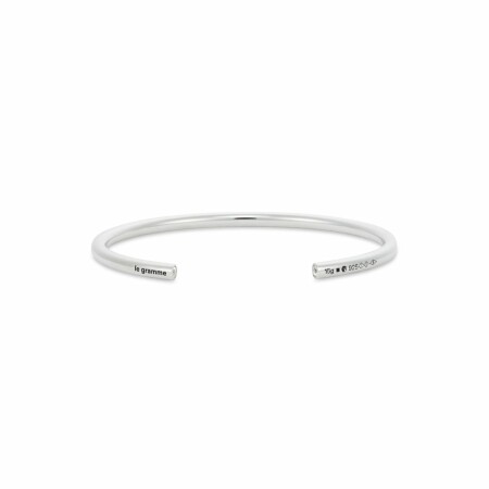 Bracelet le gramme Jonc en argent poli et 2 diamants, 15 grammes