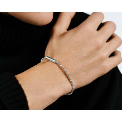 Bracelet le gramme Beads en argent poli et or jaune brossé, 11 grammes