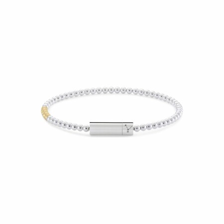 Bracelet le gramme Beads en argent poli et or jaune brossé, 11 grammes