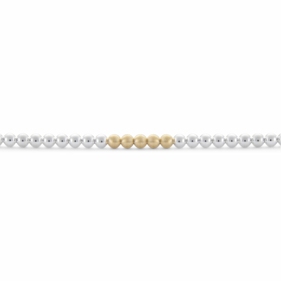 Bracelet le gramme Beads en argent poli et or jaune brossé, 11 grammes