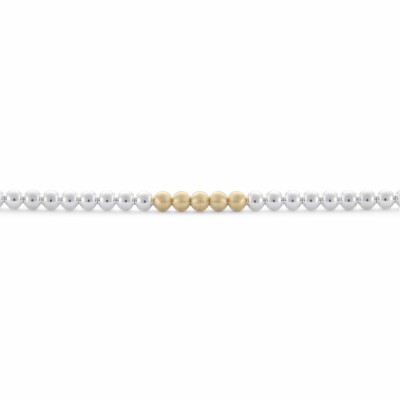 Bracelet le gramme Beads en argent poli et or jaune brossé, 11 grammes