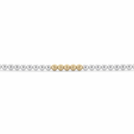 Bracelet le gramme Beads en argent poli et or jaune brossé, 11 grammes