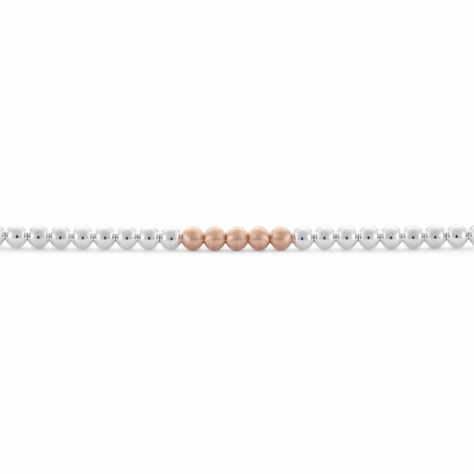 Bracelet le gramme Beads en argent poli et or rose brossé, 11 grammes