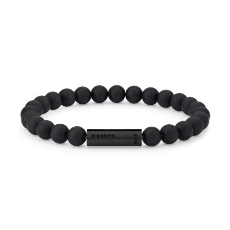 Bracelet le gramme Beads en céramique noire brossée, 28g