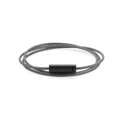 Bracelet Le Gramme Câble en céramique noire brossée , 11 grammes