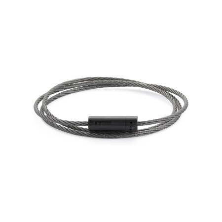 Bracelet le gramme Câble en céramique noire brossée , 11 grammes