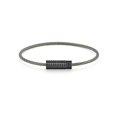 Bracelet le gramme Câble en céramique noire, 7 grammes